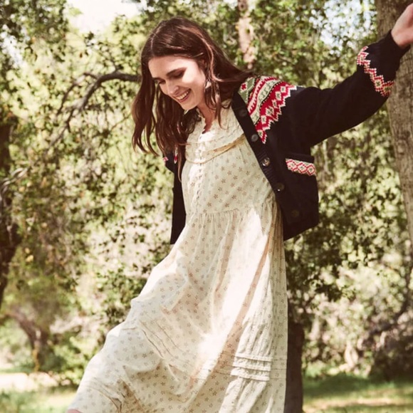 THE GREAT. Sweaters - THE GREAT. The Holiday Fair Isle Sophomore Cardigan Black w/ Holiday Fair Isle